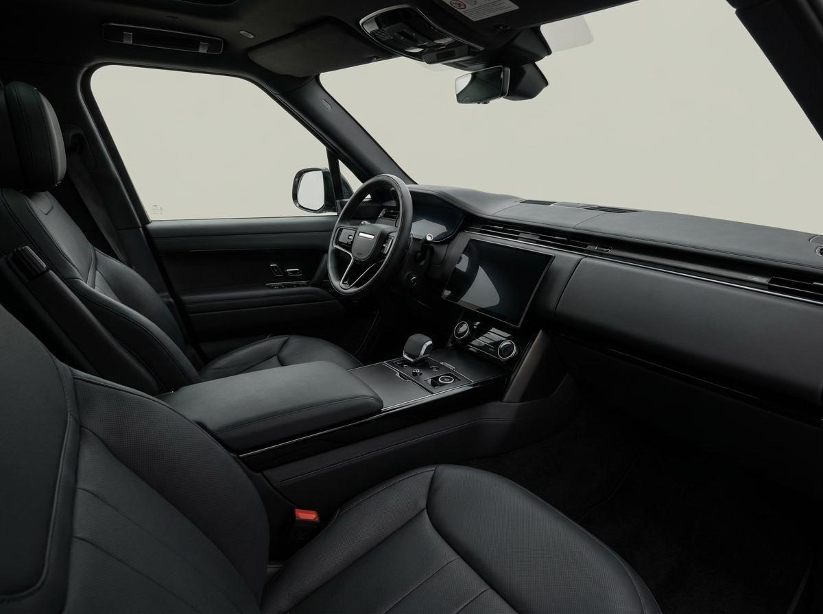Intérieur du Range Rover, avec ses sièges en cuir clair